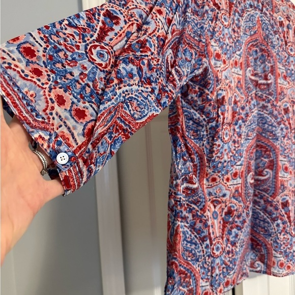 Red & Blue Talbots Blouse - EUC - Picture 12 of 12